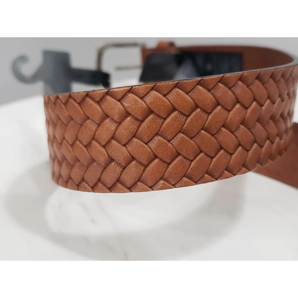 Jack & Jones Leather brown braided men's belt‎ dress up church wedding JACKLEO
